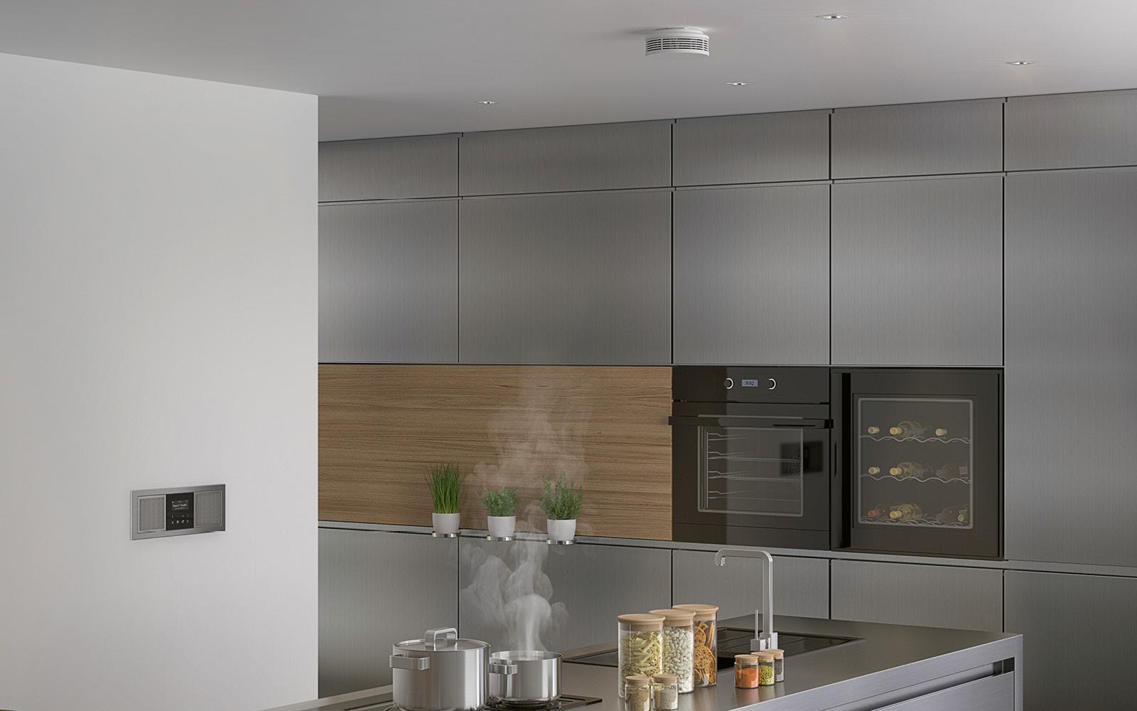 Rauchmelder von Jung in einer Küche