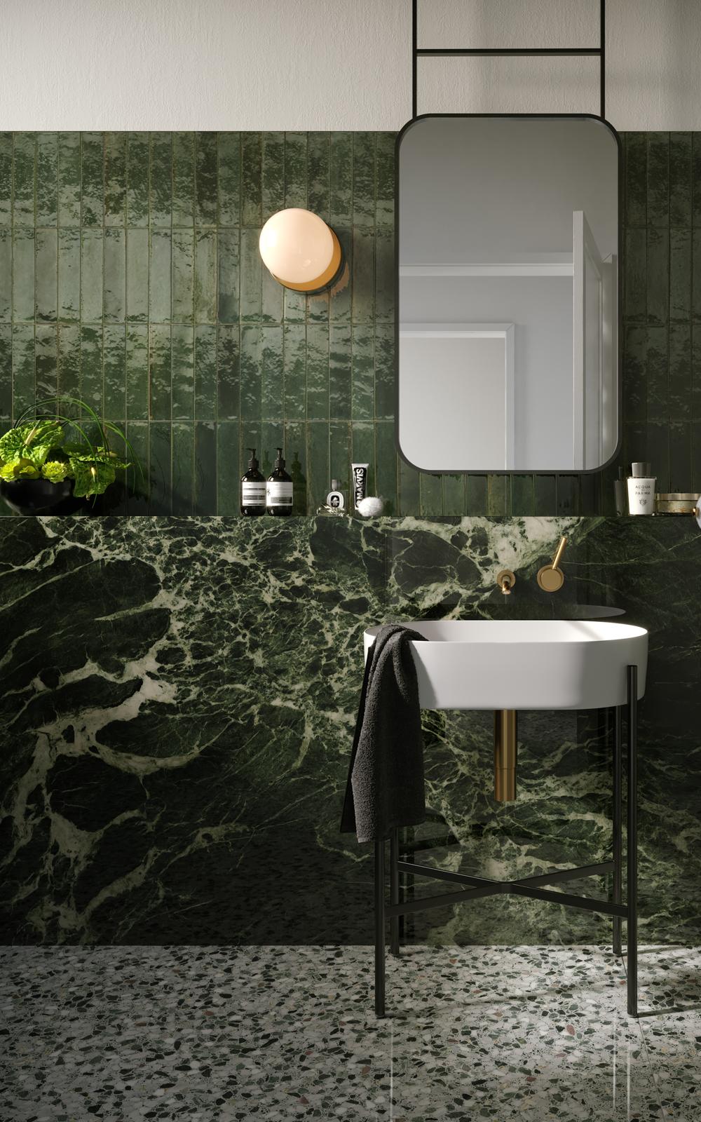 Grüne Fliesen von Marazzi Badezimmer